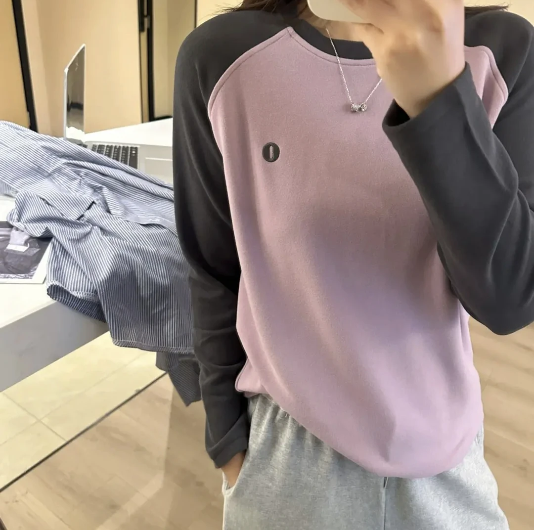 秋冬打底衫插肩袖加厚磨毛圆领秋款打底时尚休闲百搭ins