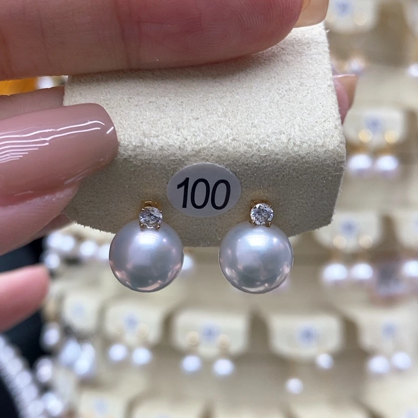 【闪购商品】淡水珍珠耳饰18K金镶嵌