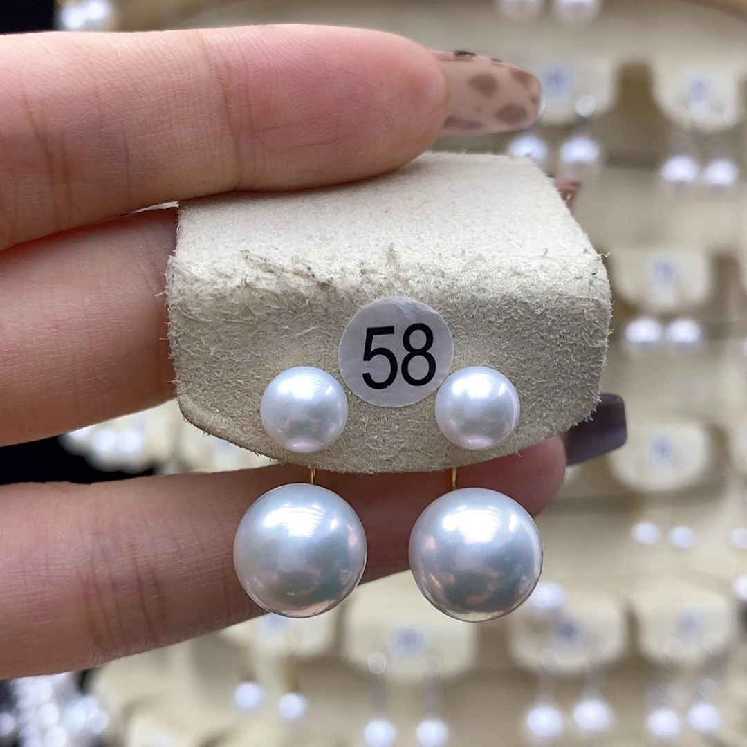 淡水珍珠耳饰18K金镶嵌