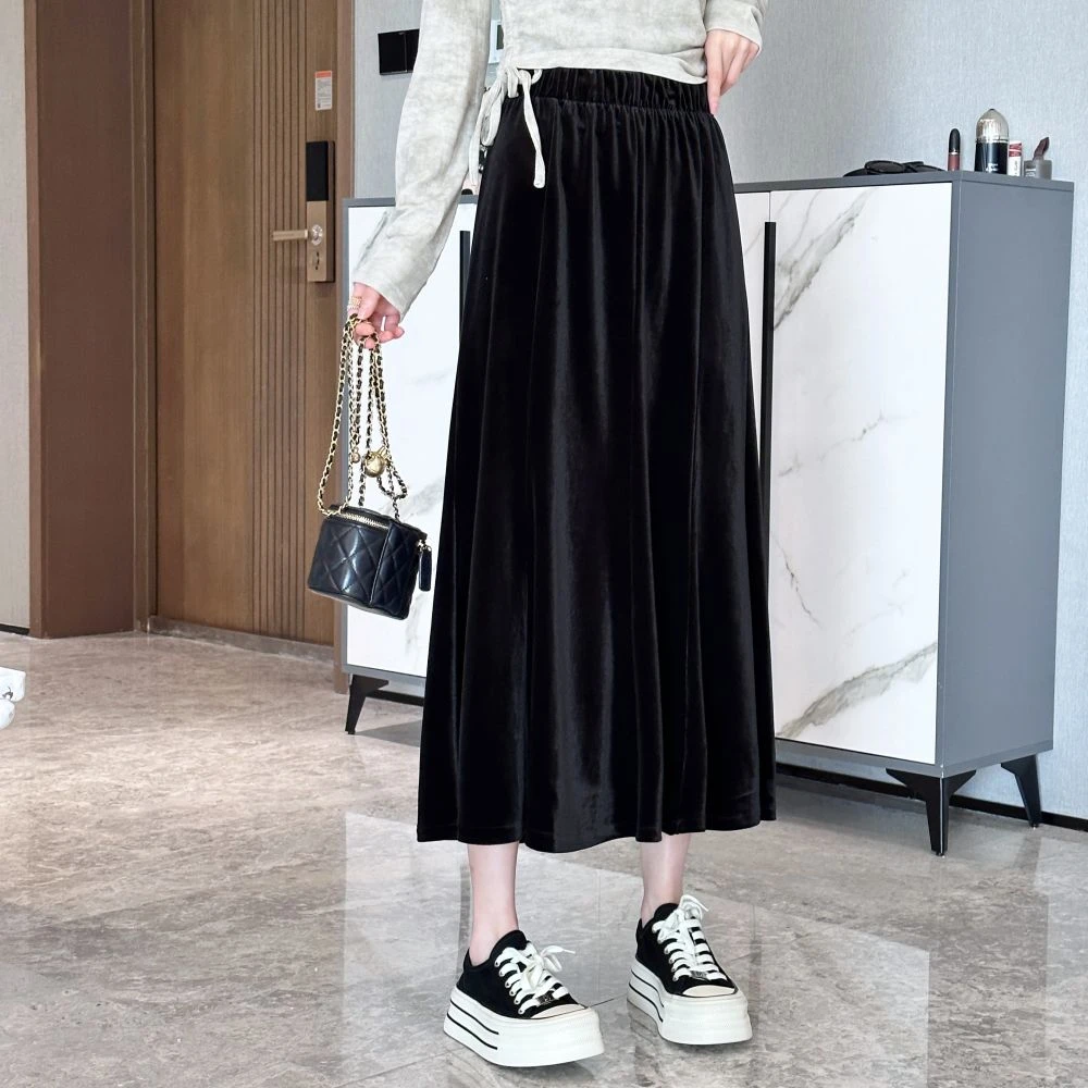双11福利  时尚休闲气质百搭丝绒半身裙JL8922