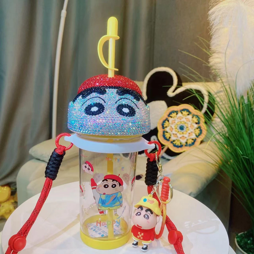 小新和他的朋友们（手工贴钻水晶凉水杯）