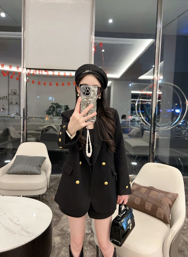 【月月毛呢夹棉】西装冬款2024新款高级感外套时尚显瘦女款毛呢外套