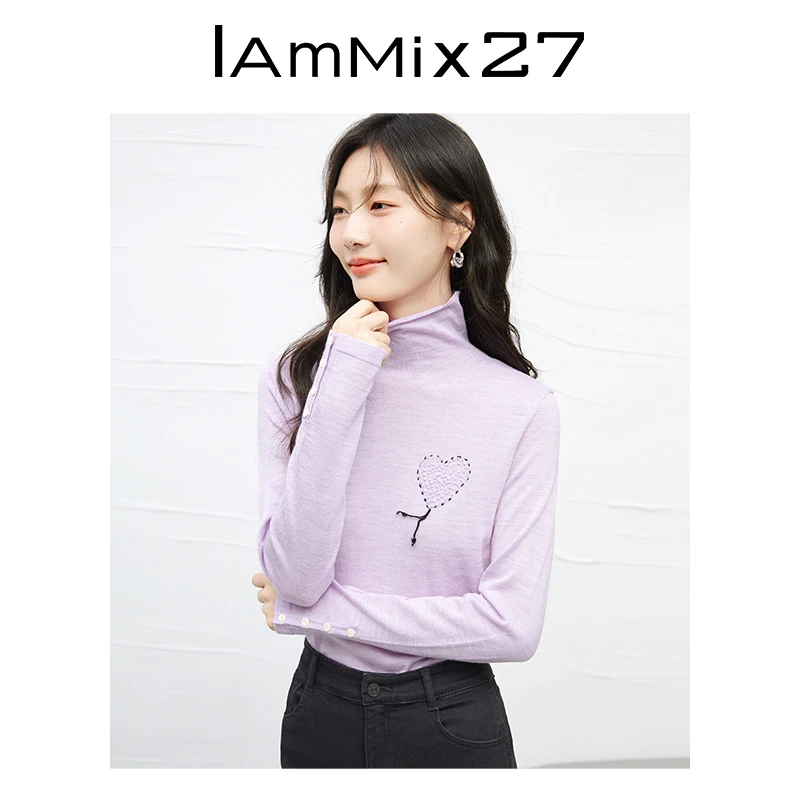 Iammix27品牌女装刺绣针织毛衫M2C5018