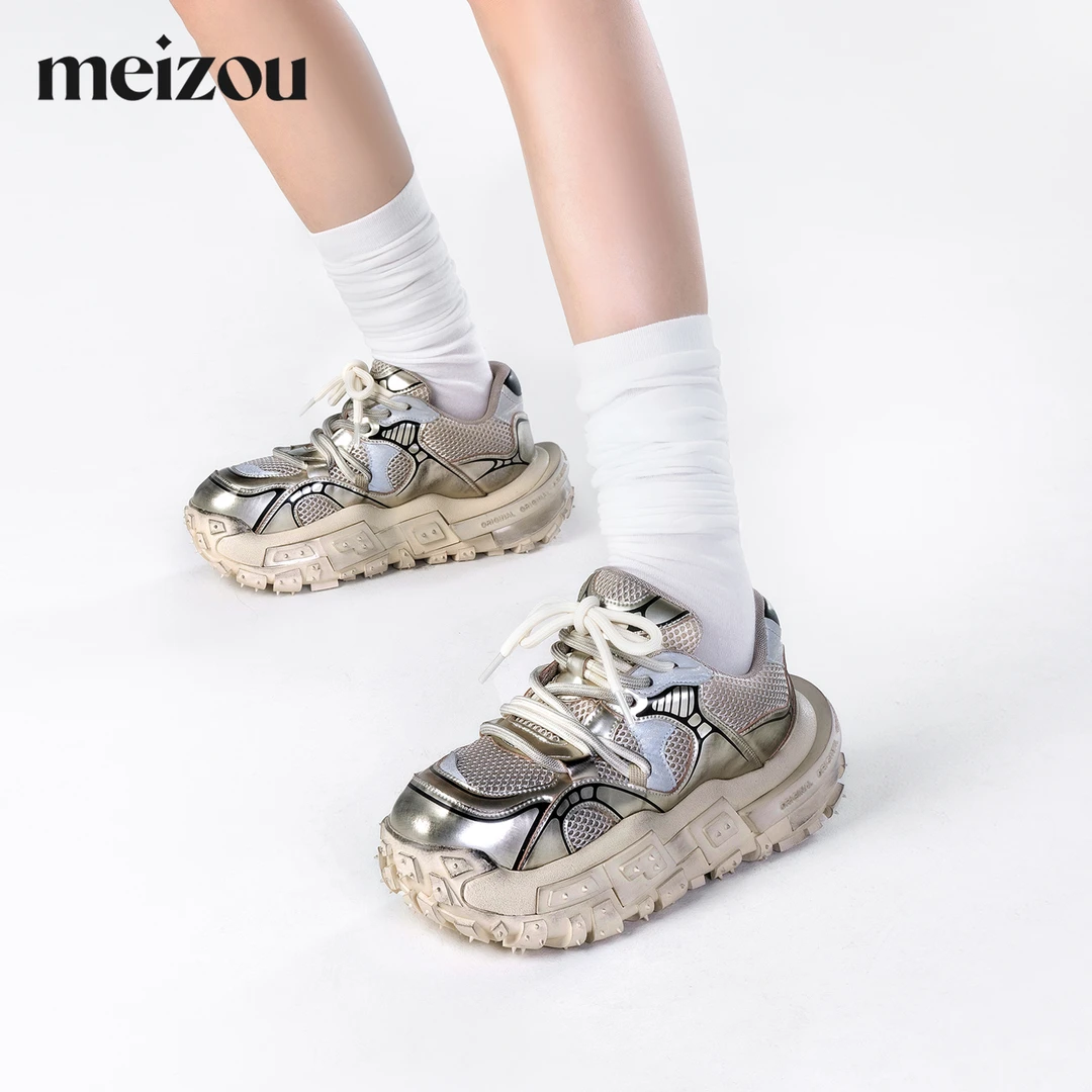 meizou/魅奏2024春夏季新款百搭做旧轮胎鞋百搭老爹鞋M0A819DC857