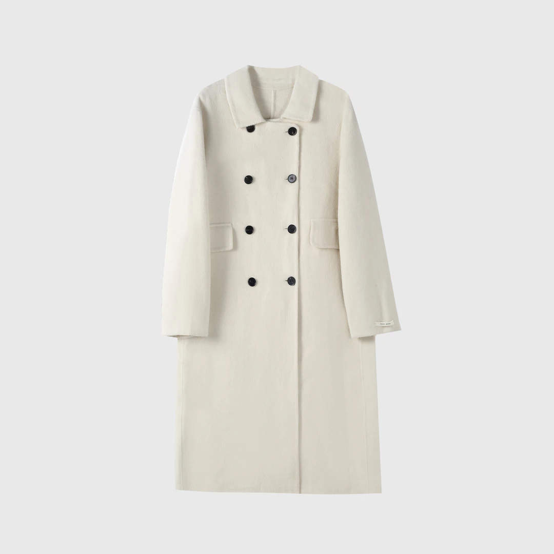 【阳哥专属】气质时尚女士中长款经典翻领长款毛呢大衣XY013