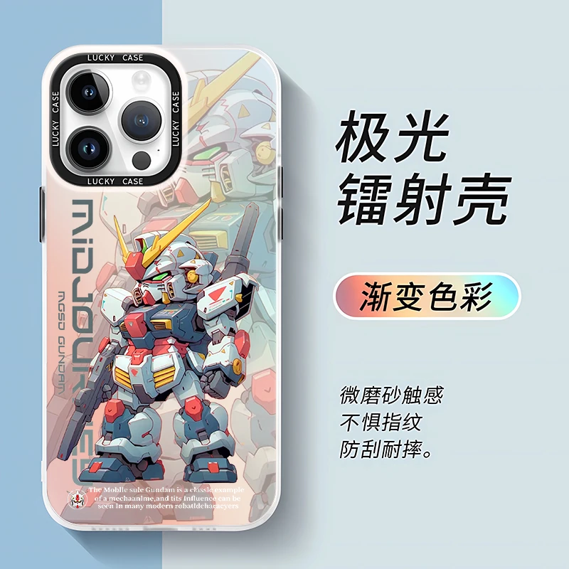 苹果/华为/oppo/vivo/小米/荣耀/镭射高达战士手机壳硬壳防摔卡通