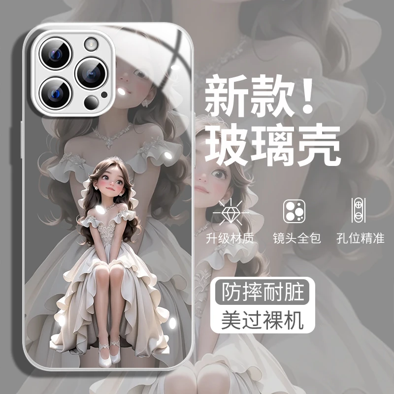 可爱女孩适用苹果14手机壳防摔vivo/oppo在逃公主华为全包小米13p