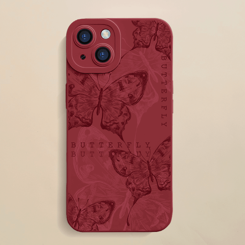 适用ins蝴蝶iPhone14手机壳苹果13高级感13pro全包适用8p男女创意
