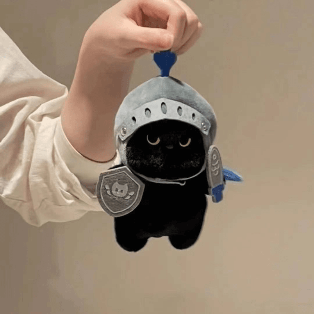 小号Q版骑士憨憨毛猫咪公仔憨喵毛绒玩具挂件可爱娃娃陪伴玩偶