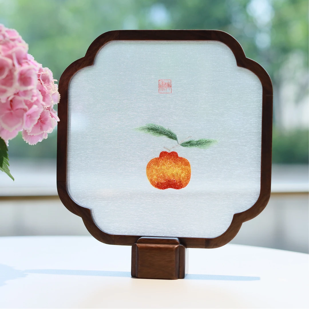 《大吉大利》单面绣摆台 手工苏绣 非遗传承