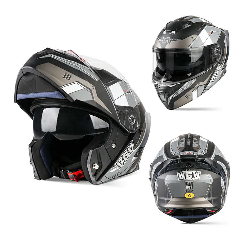 【揭面盔】VGV新国标3C认证摩托车头盔可拆卸内衬双镜片四季通用盔