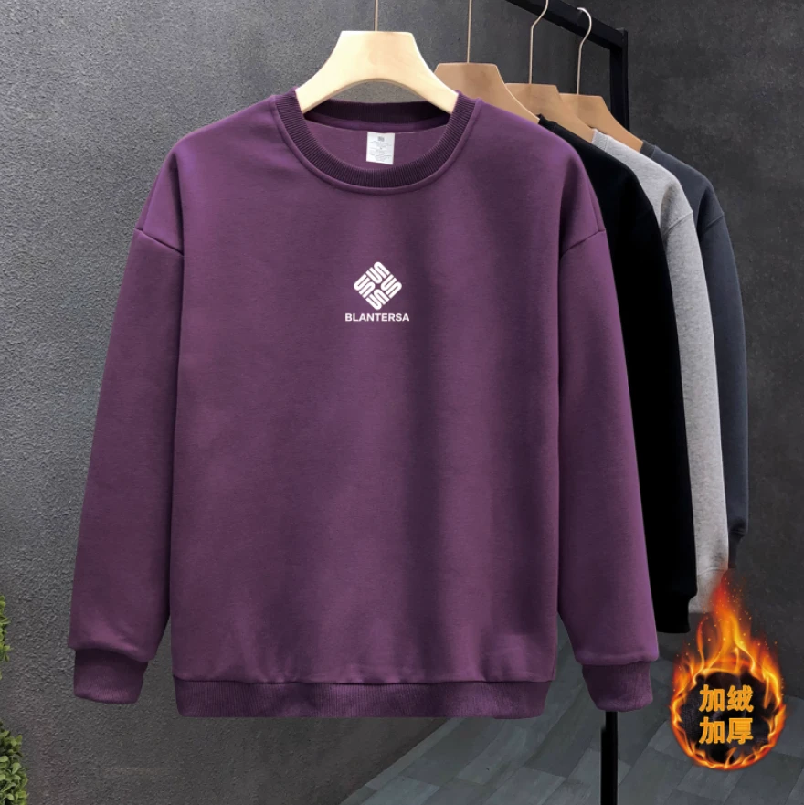 【奥粒绒】加绒新款时尚休闲宽松圆领百搭潮流卫衣6810