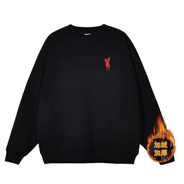 新款刺绣加厚奥粒绒精梳棉秋冬长袖舒适运动百搭宽松圆领卫衣0066