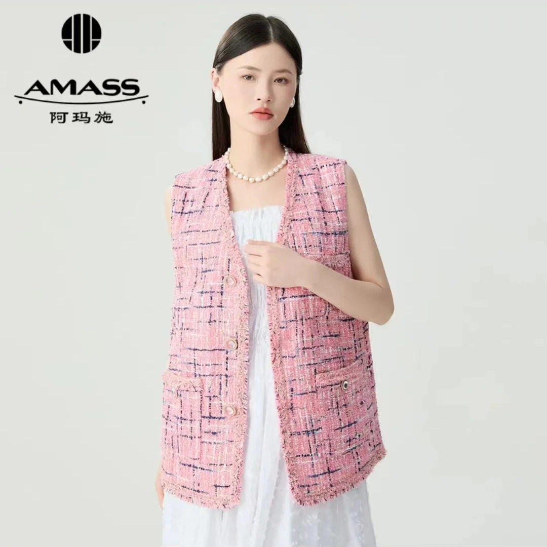 AMASS/阿玛施休闲气质时尚粗花呢编织小香风外套 5400910