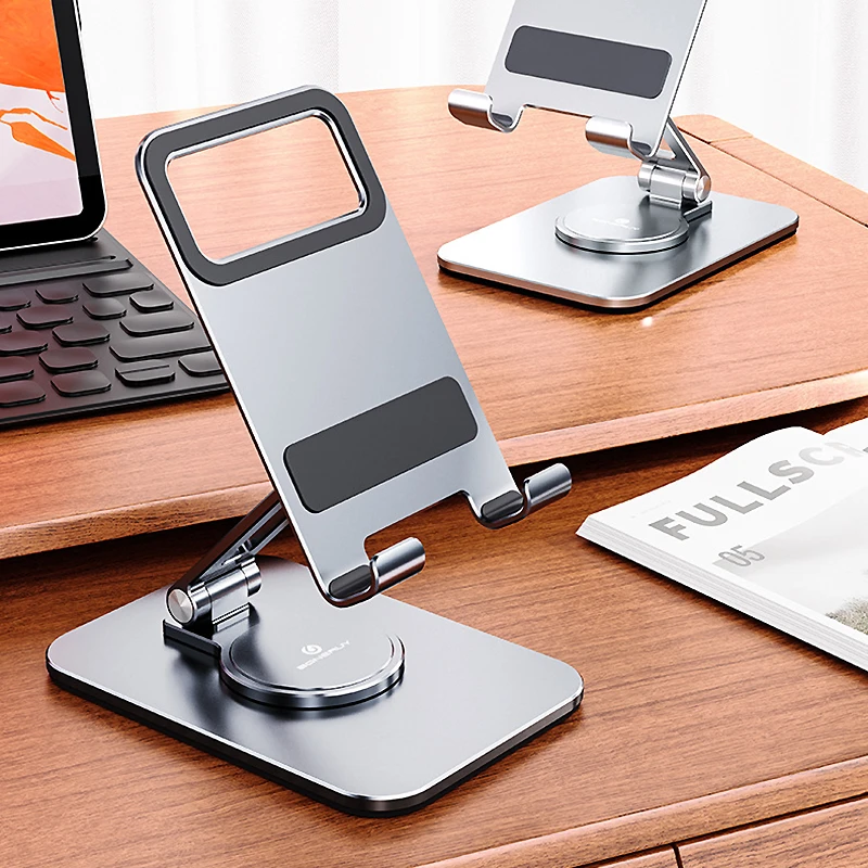 铝合金手机折叠支架懒人桌面直播支多功能旋转手机平板便携支架潮