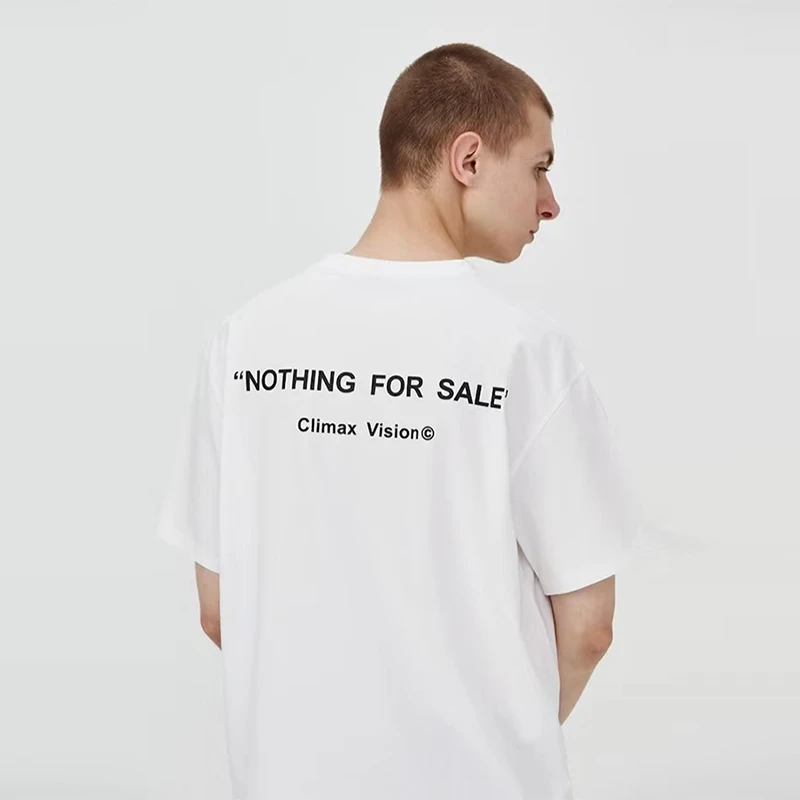 CLIMAX VISION多色系列后背印花NOTHING FOR SALE短袖T恤男女情侣