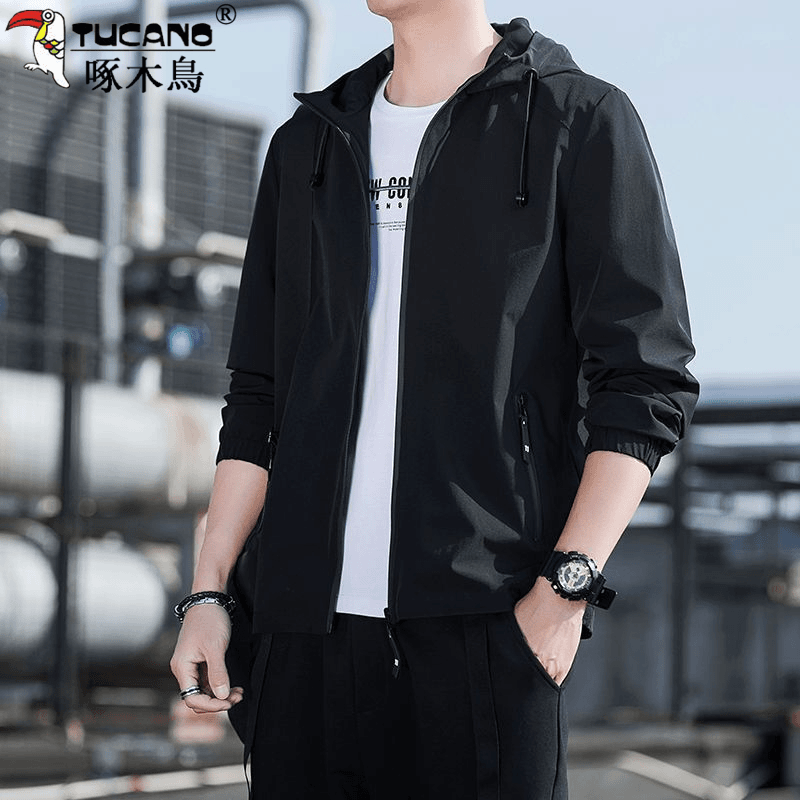 TUCANO/啄木鳥大牌专柜男士外套春秋季新款连帽潮牌冲锋衣服夹克