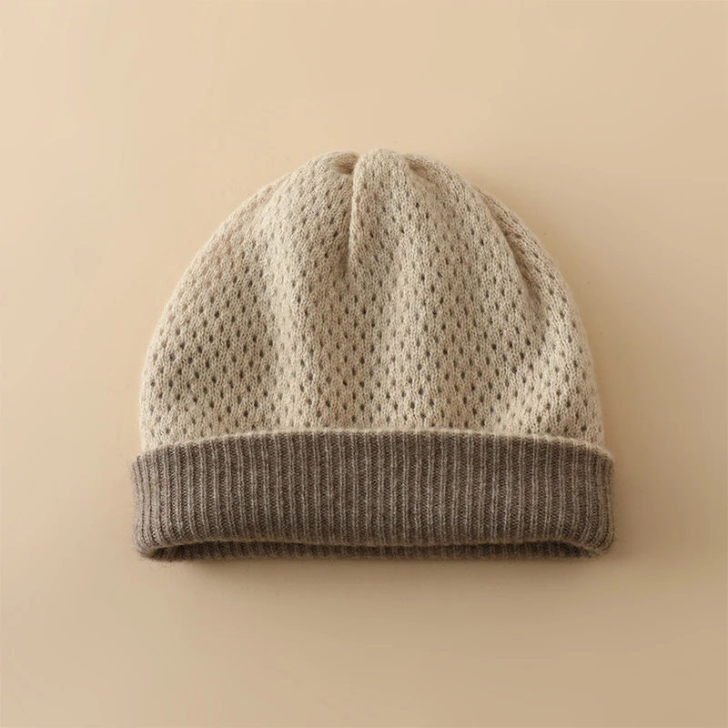 巨保暖 两面可带加厚100羊绒帽子 男女情侣包头帽