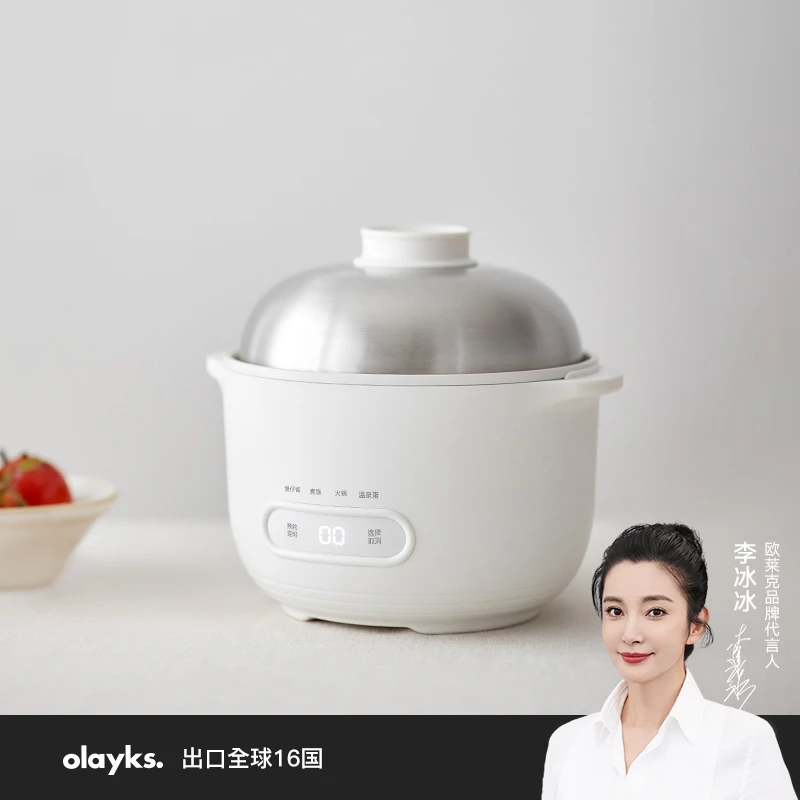 olayks欧莱克出口原创款1L迷你电饭煲多功能饭煲温泉蛋陶瓷釉神器