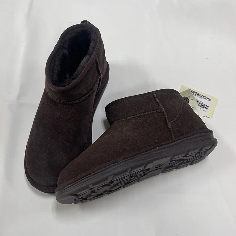 J&M/快乐玛丽真皮男士时尚黑色加绒保暖冬季雪地靴96908M