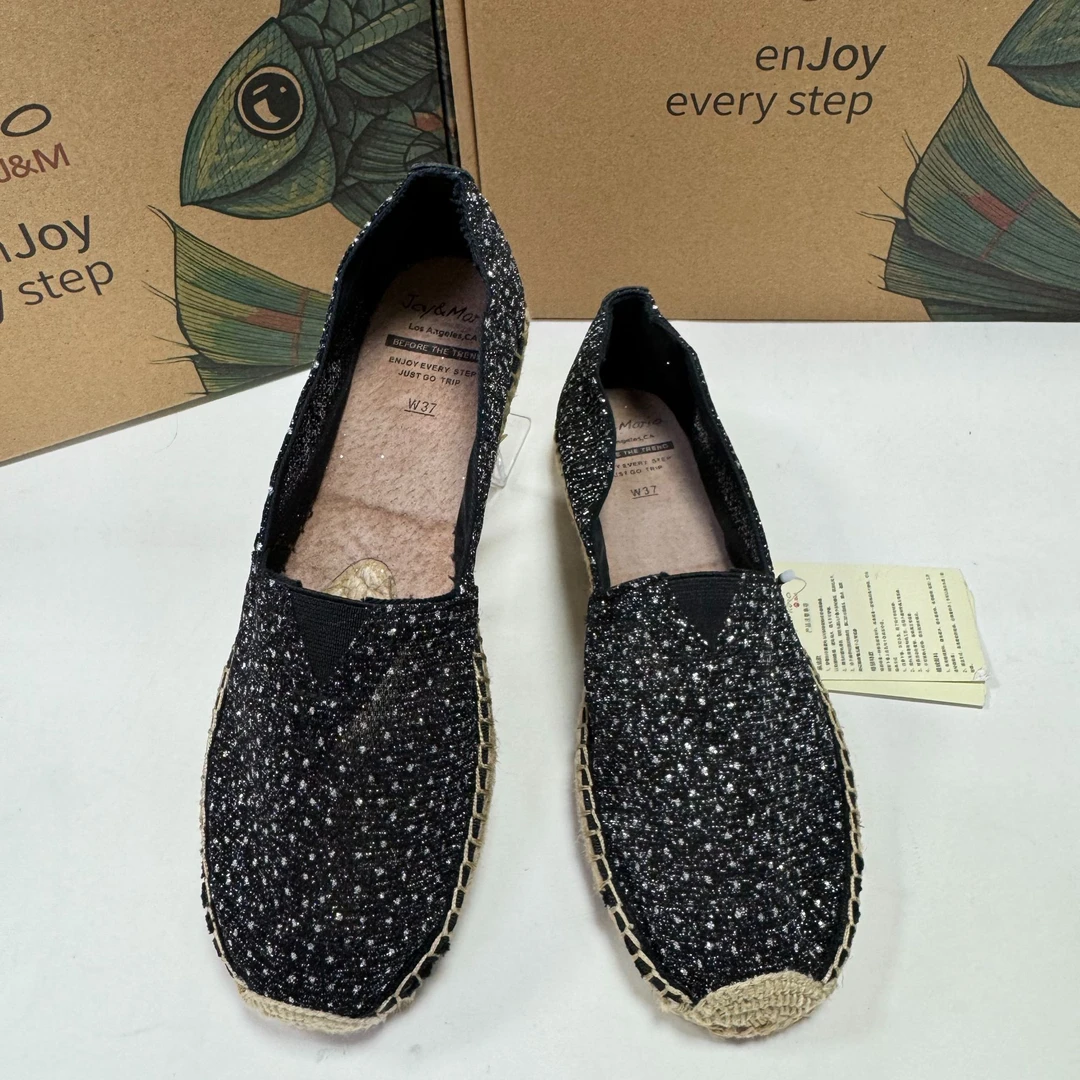 J&M/快乐玛丽女鞋舒适时尚平底懒人鞋休闲透气软底渔夫鞋05091W