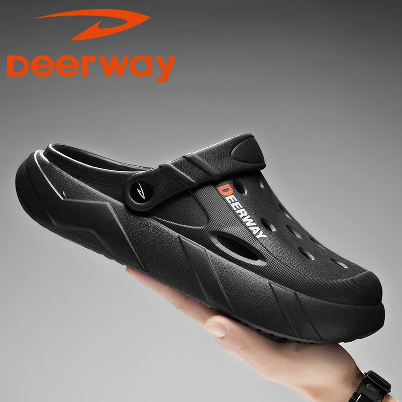 德尔惠男士雅丹风夏季户外防滑防臭厚底减震踩屎感休闲外穿沙滩鞋