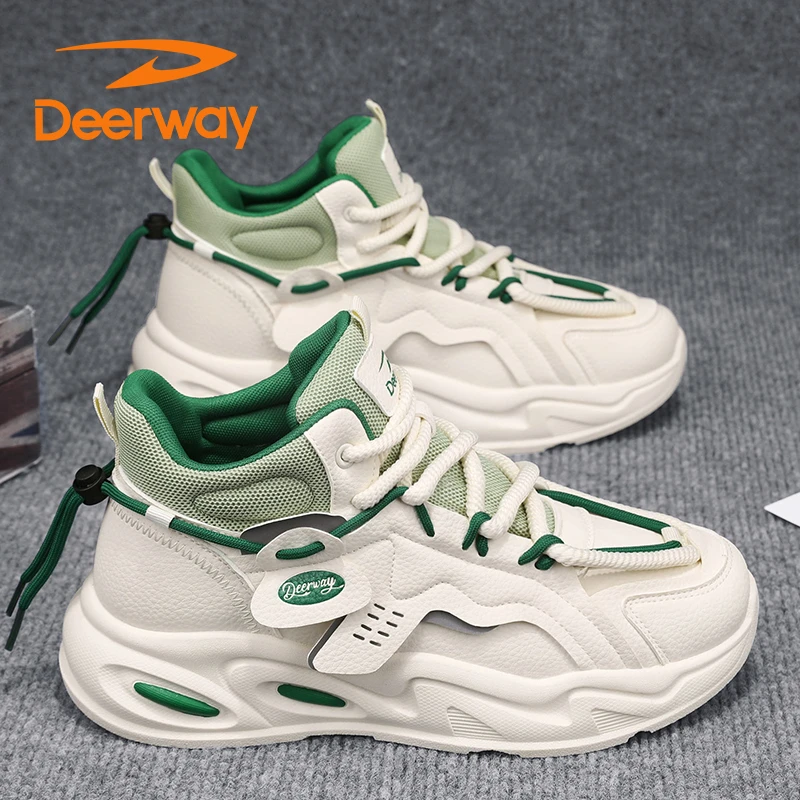 德尔惠男款夏秋透气休闲网面运动鞋雅丹风增高跑步百搭厚底老爹鞋