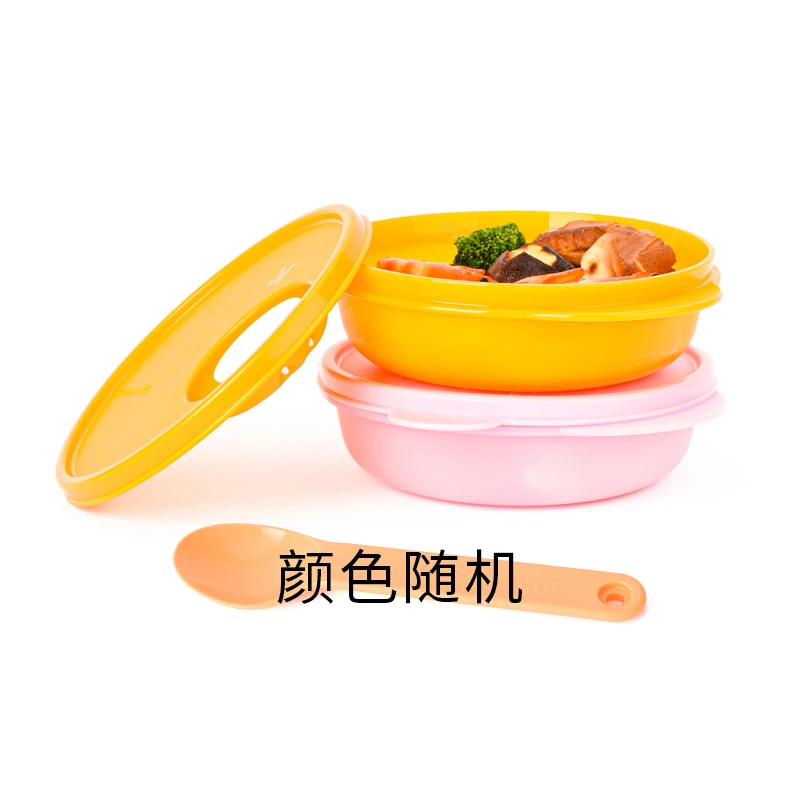 特百惠 390ml 微波水晶微波碗 便携微波饭盒学生白领轻食午餐盒