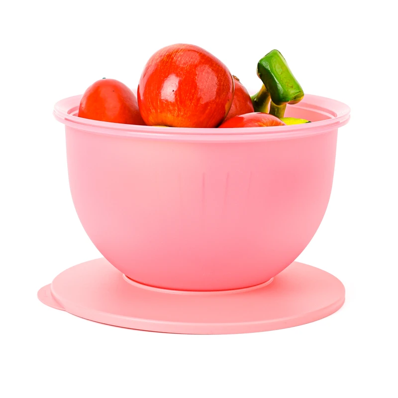 特百惠 4.3L奇妙果菜蓝 圆形冷藏保鲜盒 和面发面盆方便洗菜篮