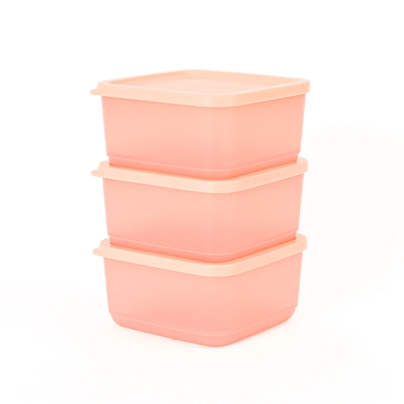 特百惠 650ml冰箱冷藏保鲜盒 纤巧方形密封零食盒 干货储藏收纳盒