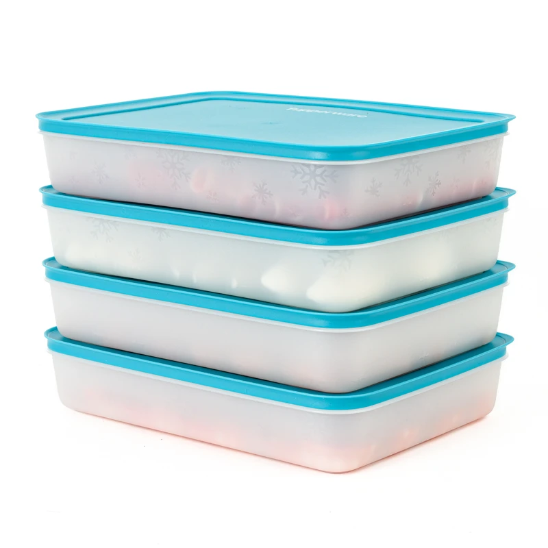 特百惠 2.25L新冷冻保鲜盒 大容量雪影冷藏盒 长方形冰箱收纳盒