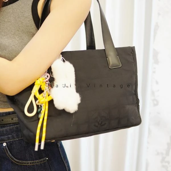 大吉中古/Chanel香奈儿冰格尼龙托特单肩包