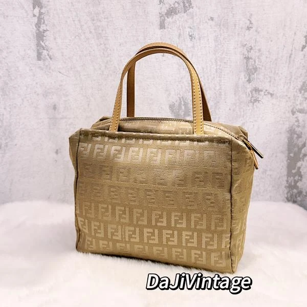 95新 FENDI/芬迪 大吉中古/Fendi芬迪奶茶金棕小饭盒手提包
