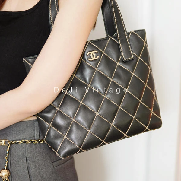 大吉中古/CHANEL香奈儿外缝线薇薇安手提包