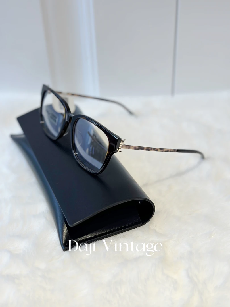 全新未使用 Saint Laurent Paris 大吉中古SLM480A/F玳瑁平光眼镜