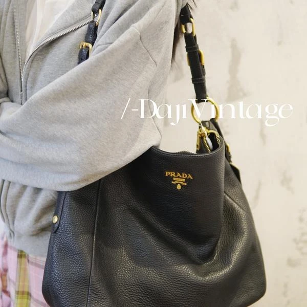 大吉中古/Prada黑金hobo单肩包10.24