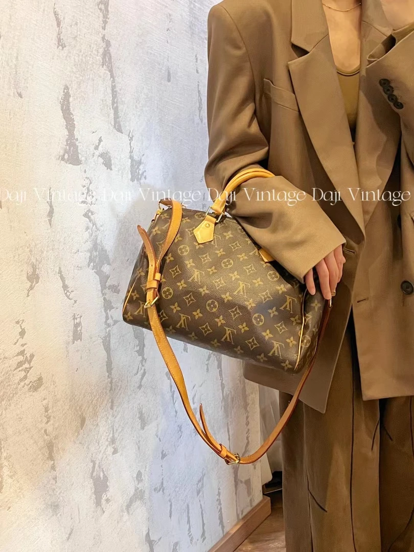95新 LouisVuitton/路易威登 大吉中古/LV老花SPEEDY30斜挎包