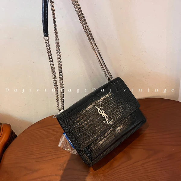 大吉中古/YSL黑银日落中号单肩包
