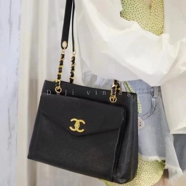 大吉中古/CHANEL香奈儿黑金奶粉单肩包