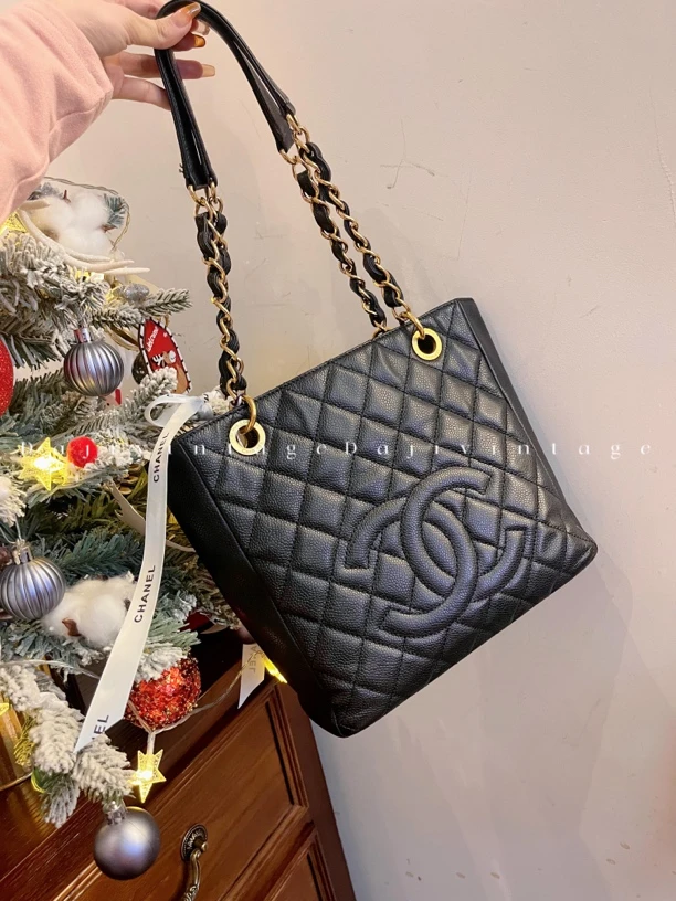 95新 Chanel/香奈儿 大吉中古/CHANEL黑金pst单肩包