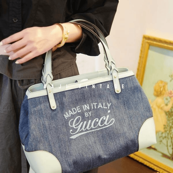 大吉中古/GUCCI古驰丹宁托特单肩包