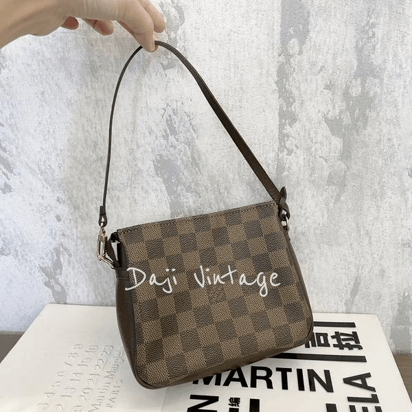 大吉中古/lv棋盘格小方胖手提包