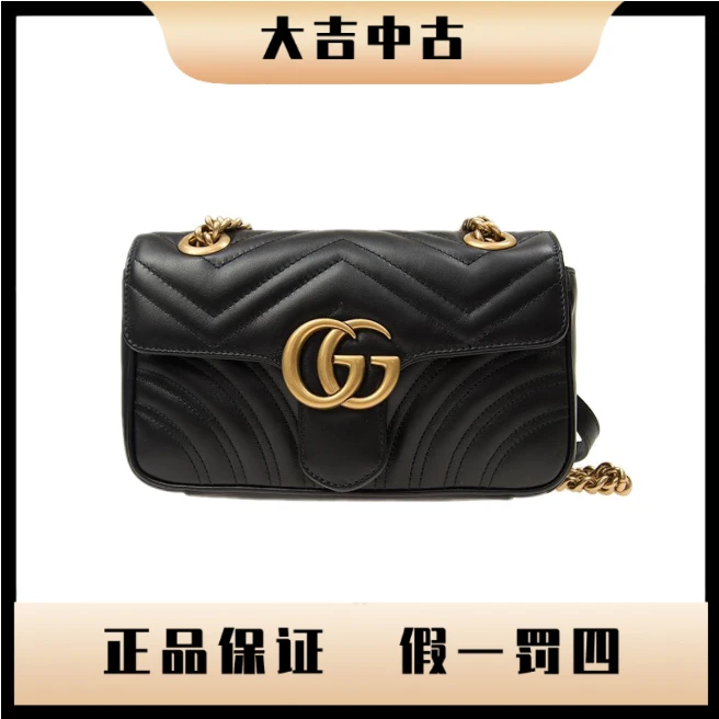 95新 GUCCI/古驰 大吉中古/Gucci古驰黑金22马蒙