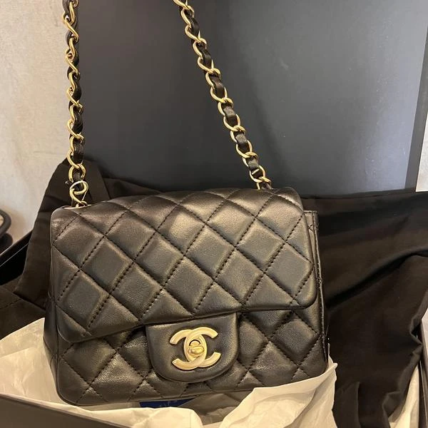 大吉中古/Chanel黑金方胖子斜挎包