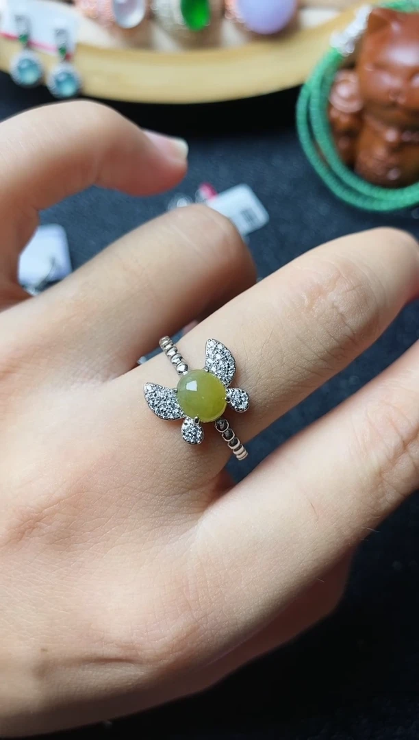 【闪购商品】翡翠戒指银S925镶嵌1111