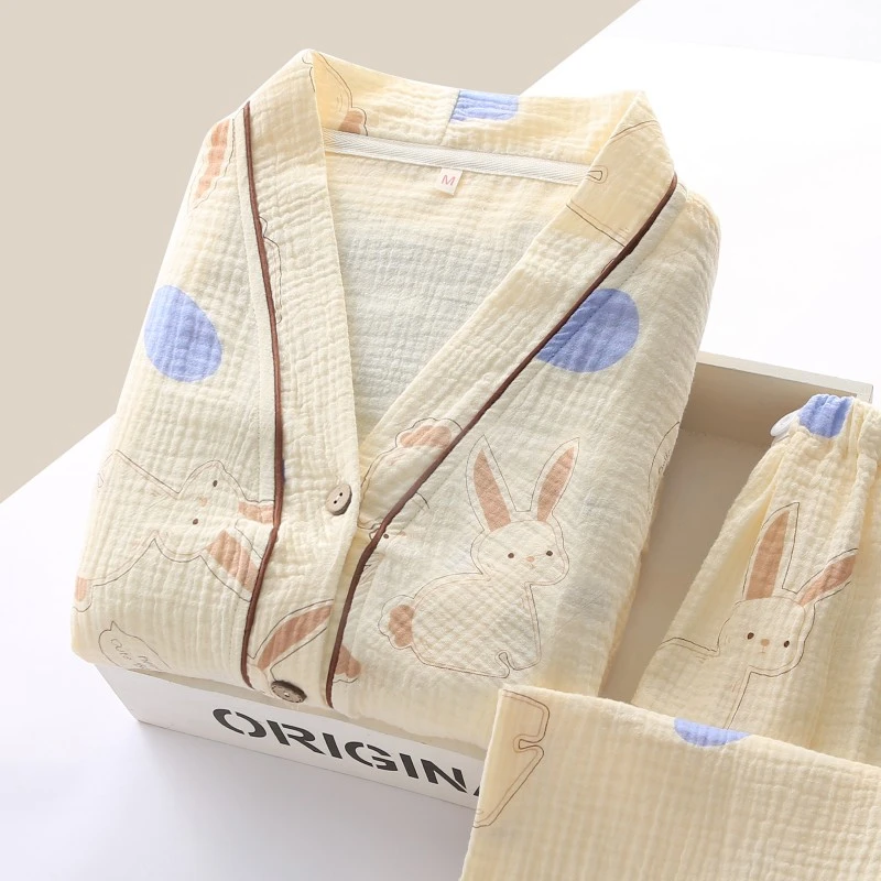 月子服纯棉纱布100%全棉夏季产后薄款孕妇睡衣哺乳喂奶夏天家居服