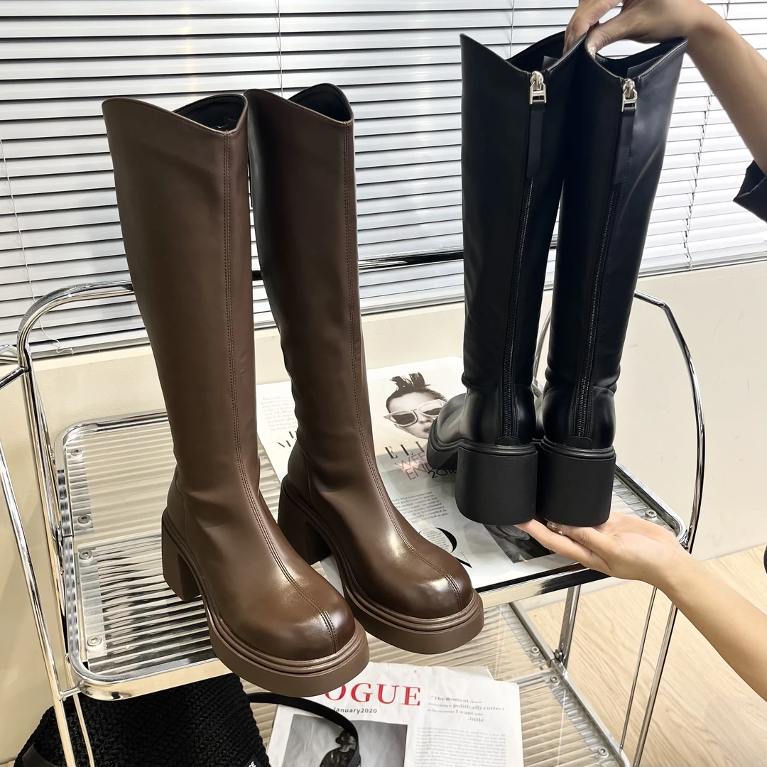【BIn哥女鞋】2023秋冬新款小个子时尚百搭骑士长筒靴7219-5
