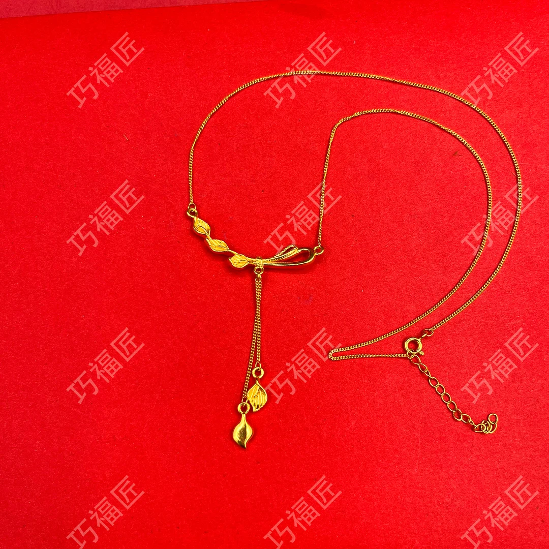 坠链均足银 马蹄莲项链   轻奢时尚气质百搭简约