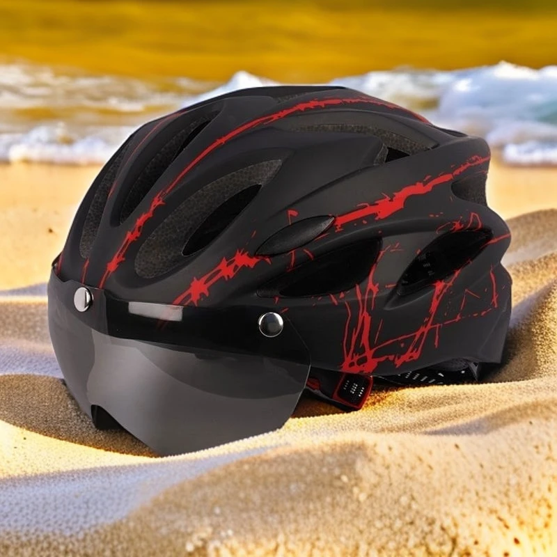 自行车公路超轻轻便磁吸式头盔自行车头盔碳纤维