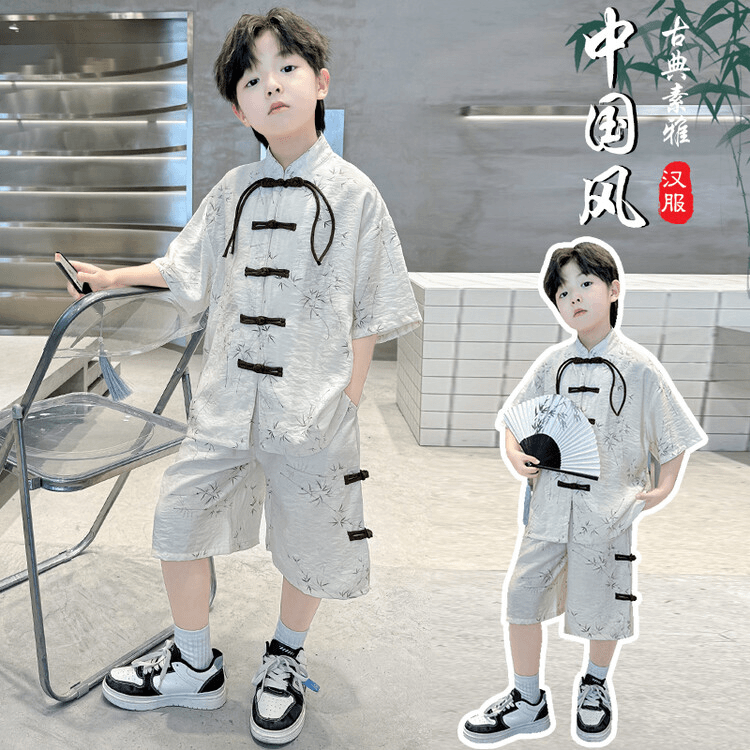 儿童装男童汉服夏装套装2024新款古风夏季唐装男孩夏款大童中国风